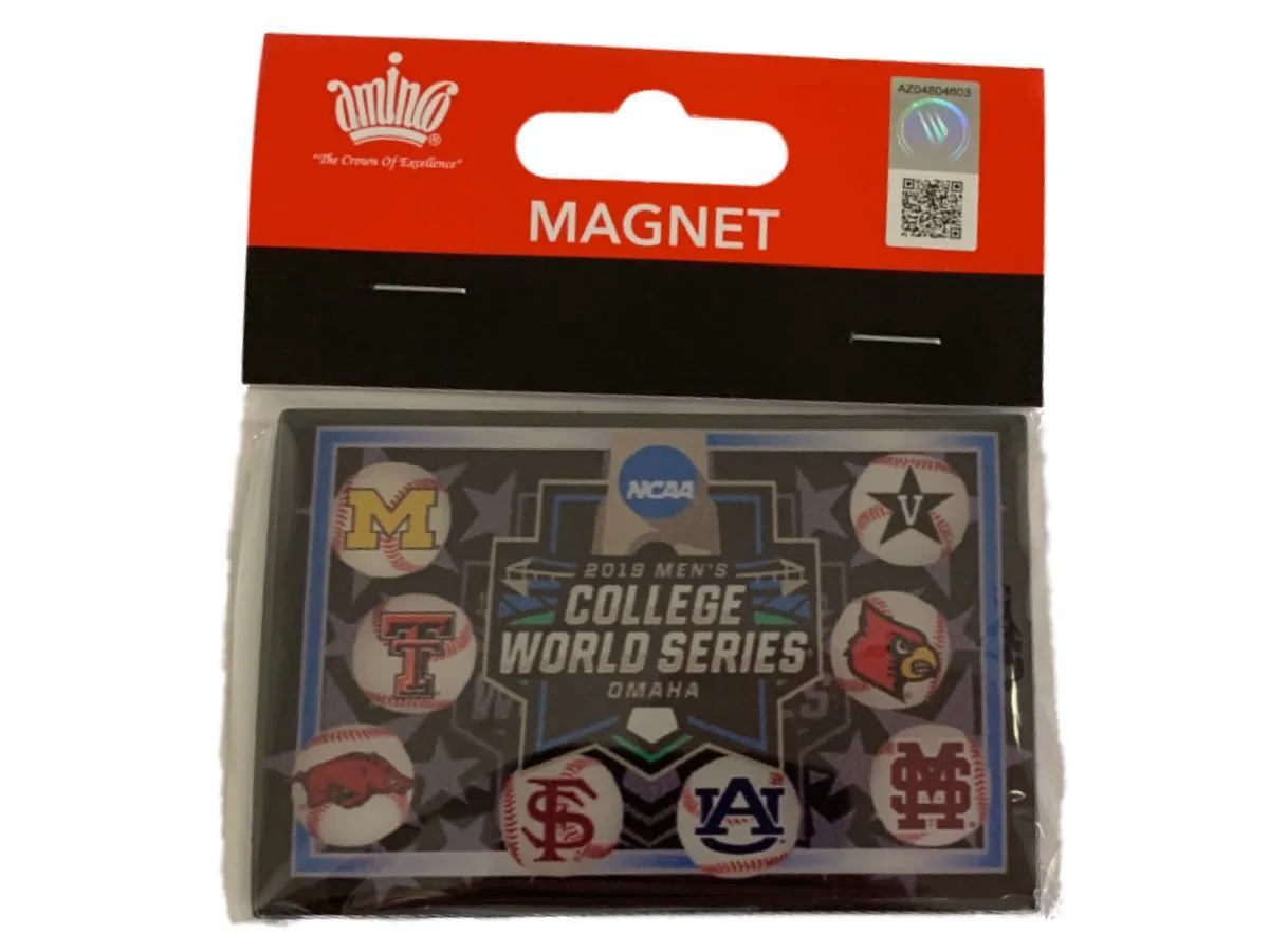 2019 NCAA Men's College World Series CWS 8 Team Aminco Refrigerator Magnet