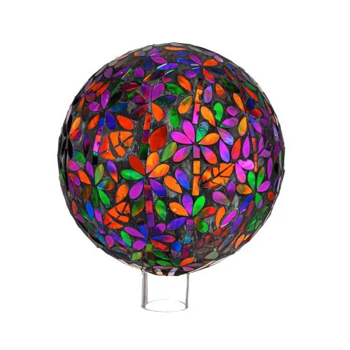 8" Gazing Ball Flowers