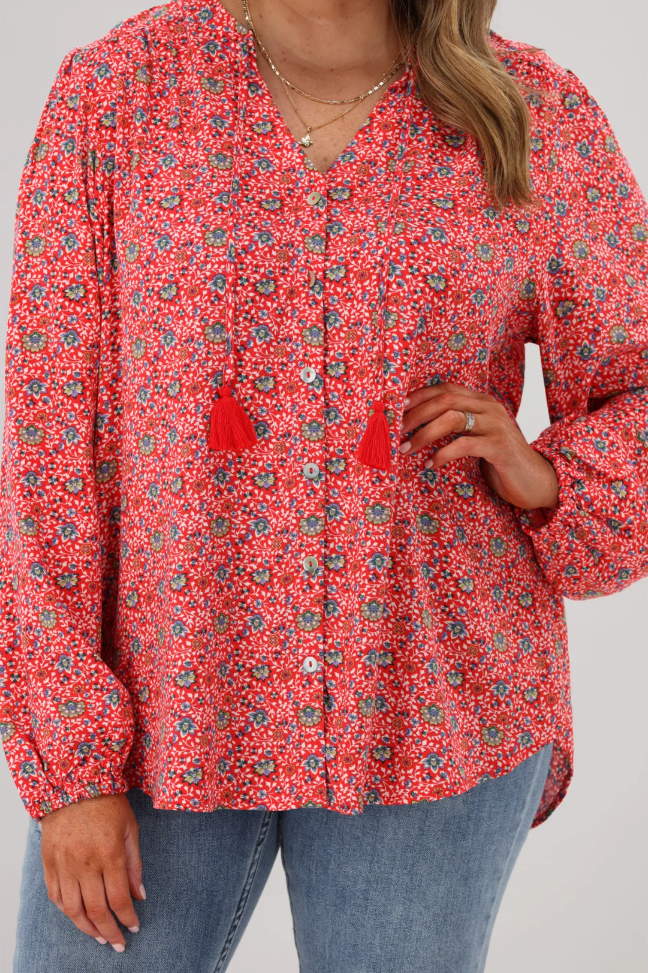 All About Eve Rosanna Shirt Red