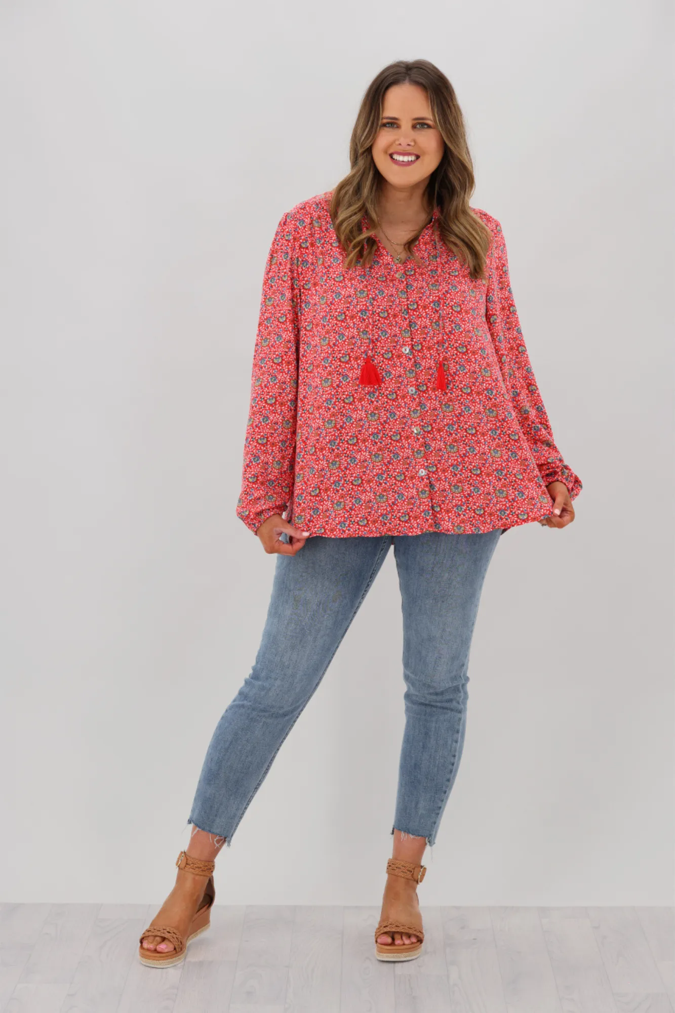 All About Eve Rosanna Shirt Red