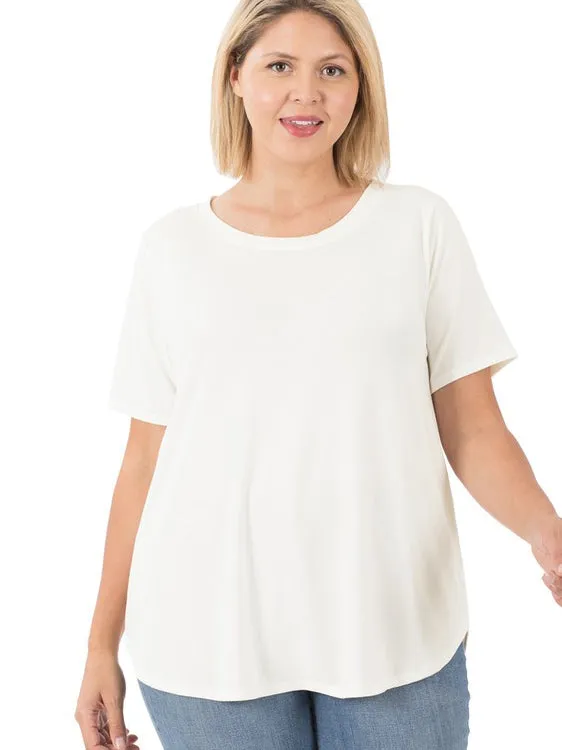 Ashanti Plus Size Long T-shirt in Ivory