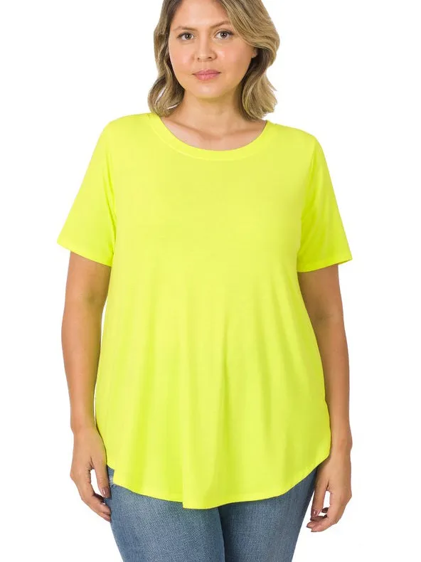 Ashanti Plus Size Long T-shirt in Neon Lime