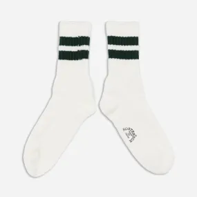 B LINE SOCKS - WHITE/GREEN