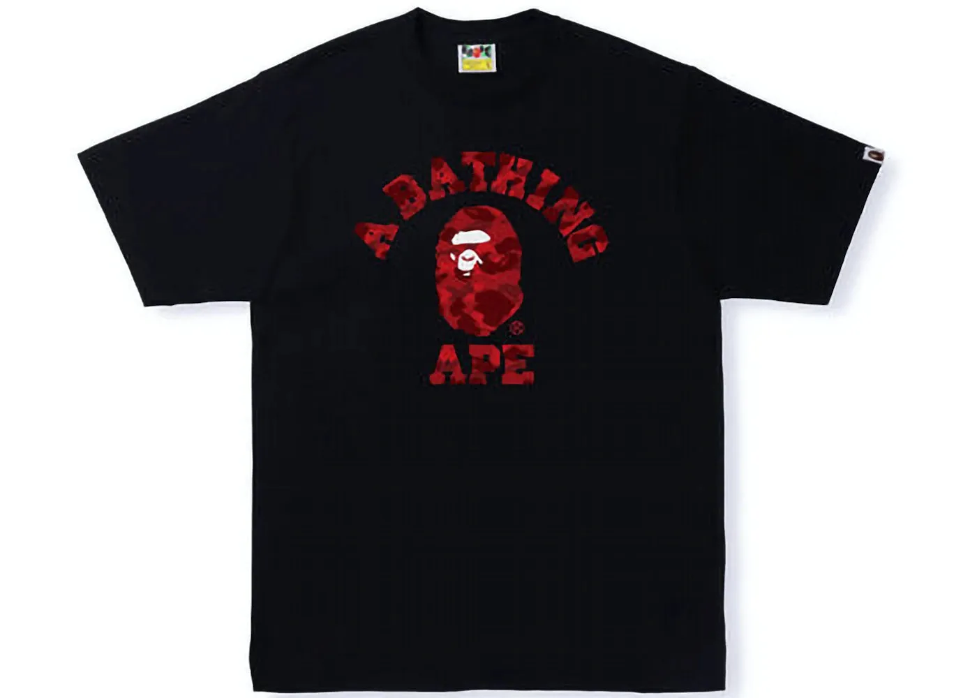 BAPE Color Camo College Tee Black Red