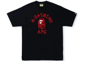 BAPE Color Camo College Tee Black Red