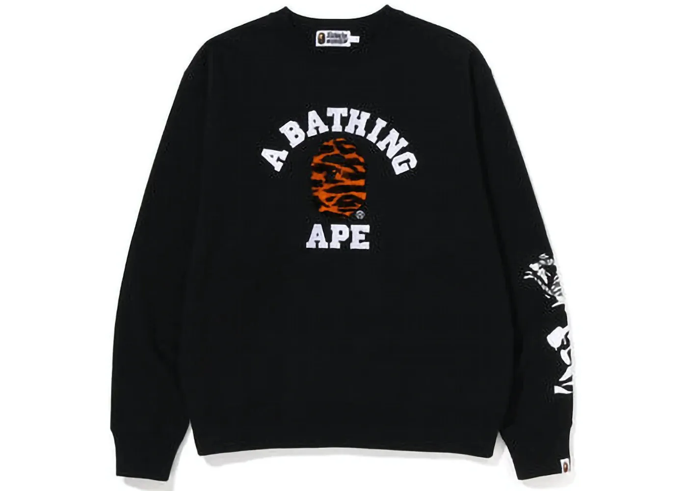 BAPE Tiger Camo College Relaxed Fit Crewneck Black