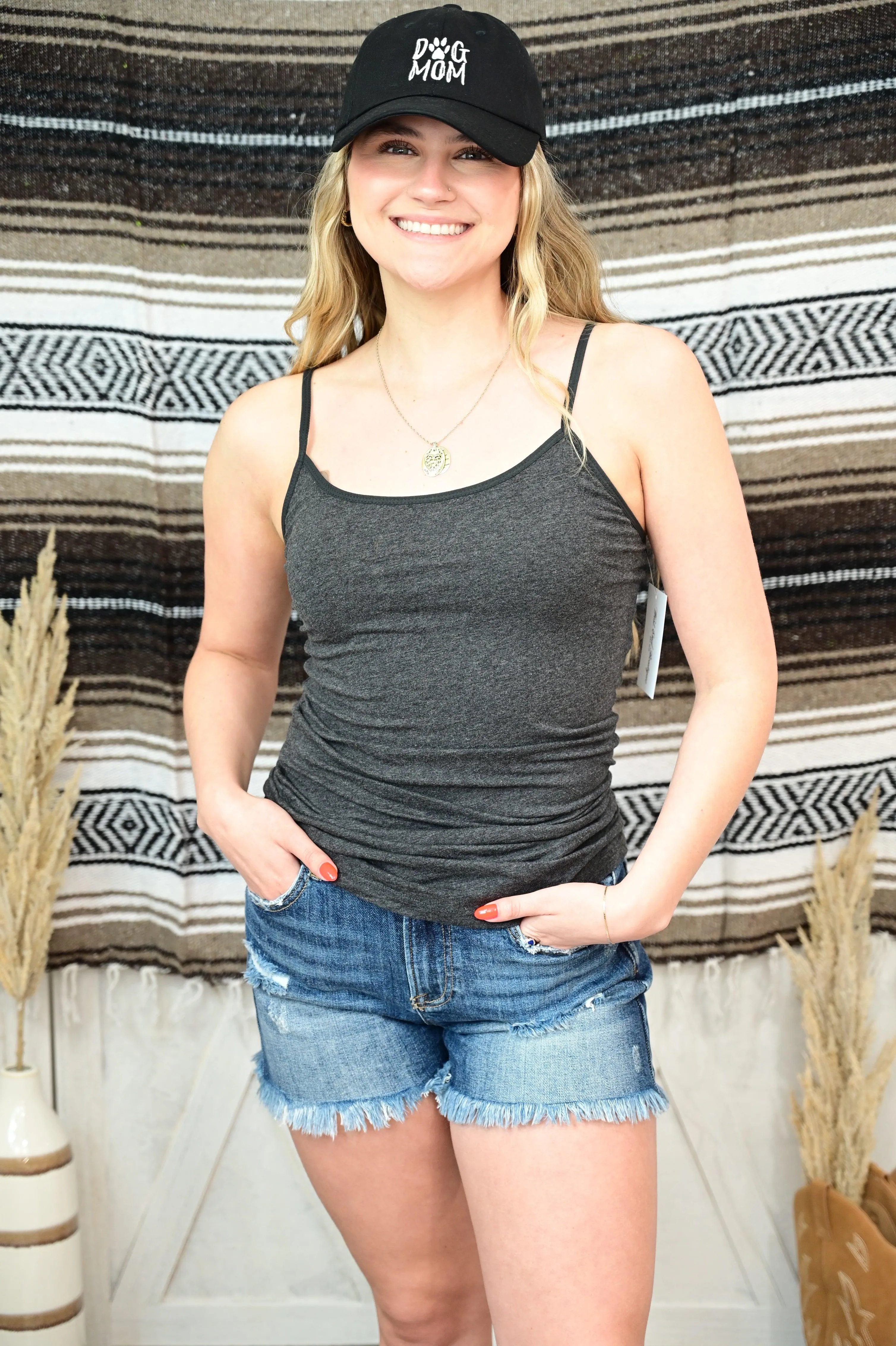 BASIC TUNIC CAMI W/ ADJUSTABLE SPAGHETTI STRAPS LIVE