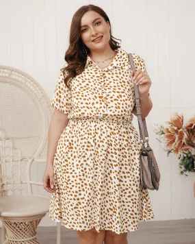 BerriesJam - 2024Plus Size Button Up Boho Casual Cotton Print Party Dress