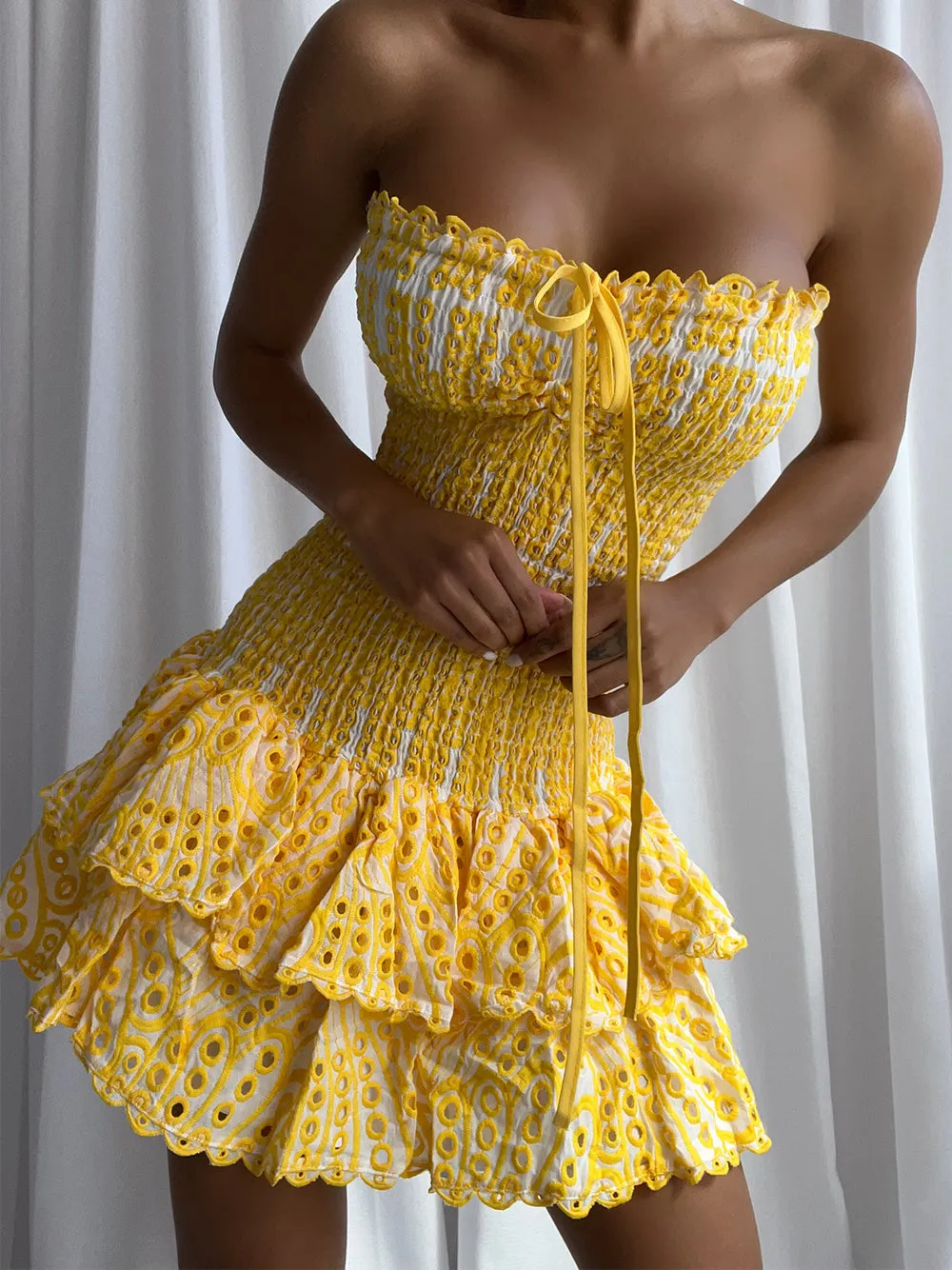 BIANNE Mini Dress in Yellow