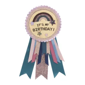 Birthday Rosette - Unicorn Rainbow