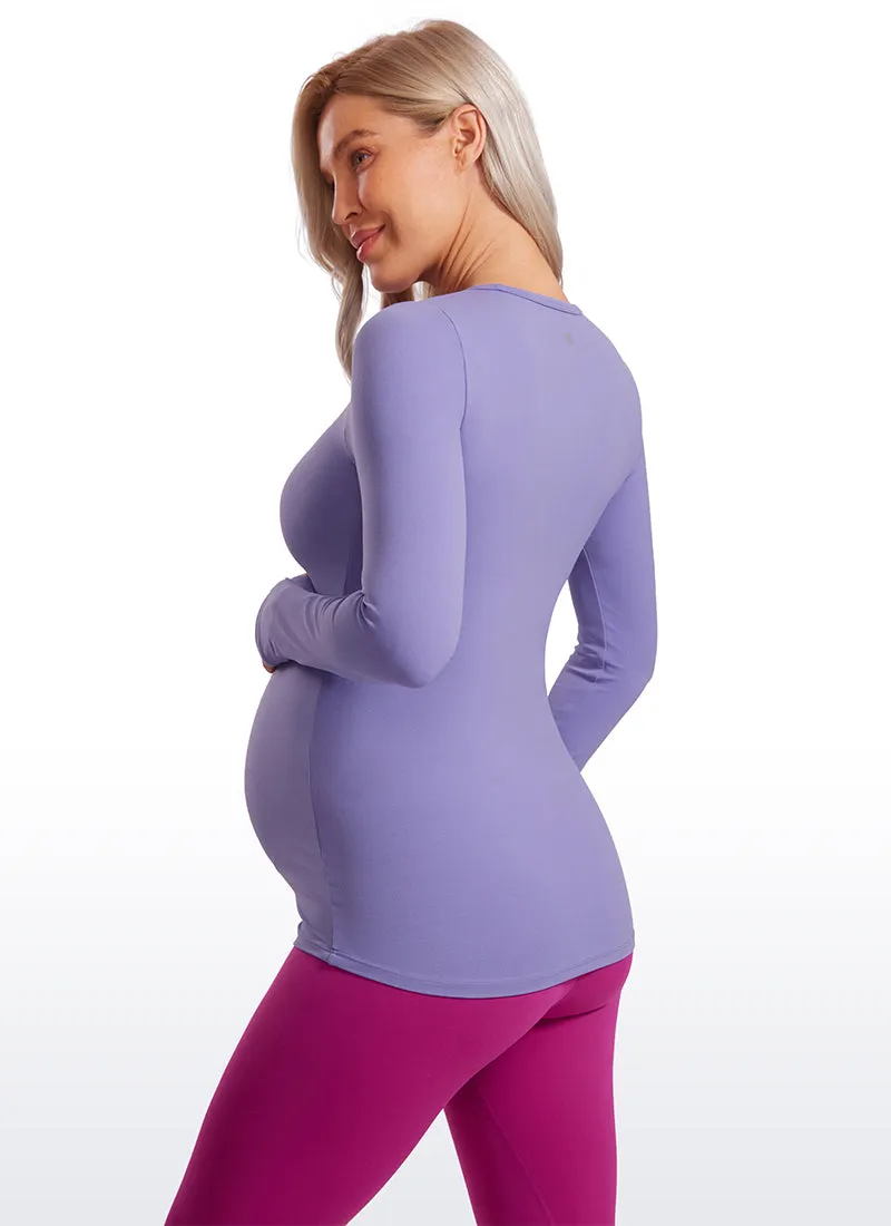 Butterluxe Long Sleeve Maternity Crewneck T-Shirts