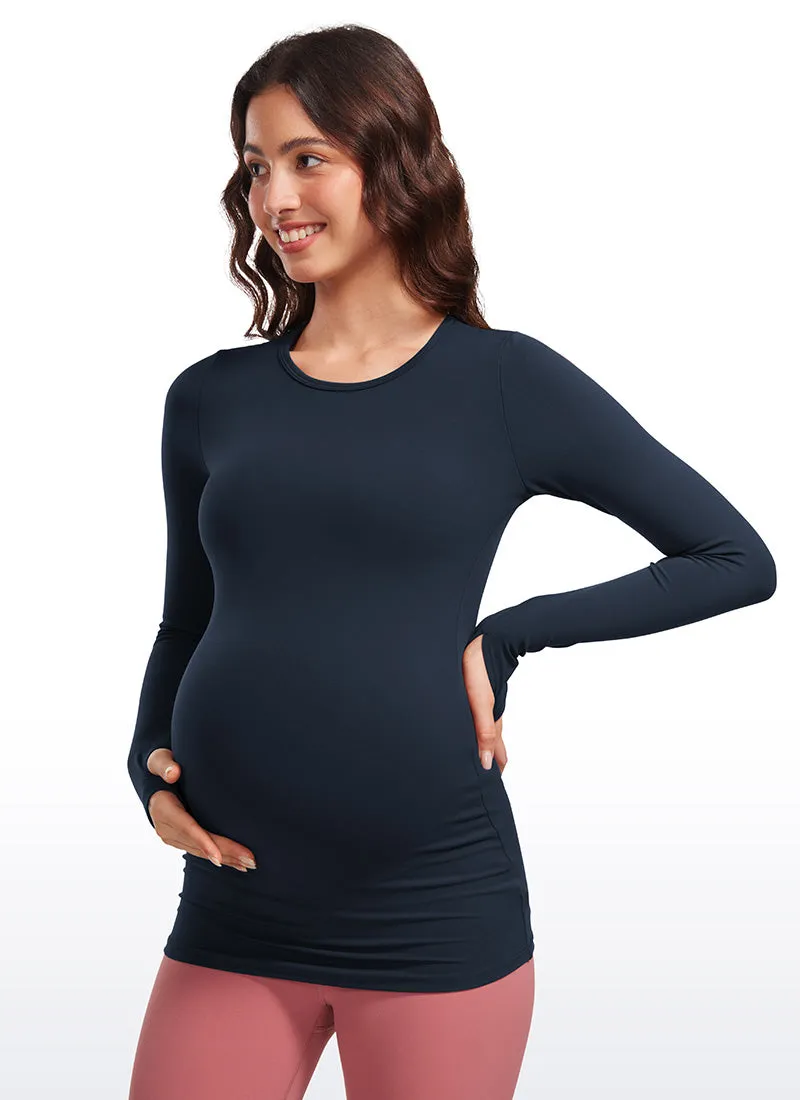 Butterluxe Long Sleeve Maternity Crewneck T-Shirts