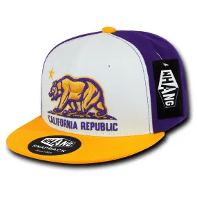 California Republic LA Style Cali State Bear Flag Snapback Hat by Whang