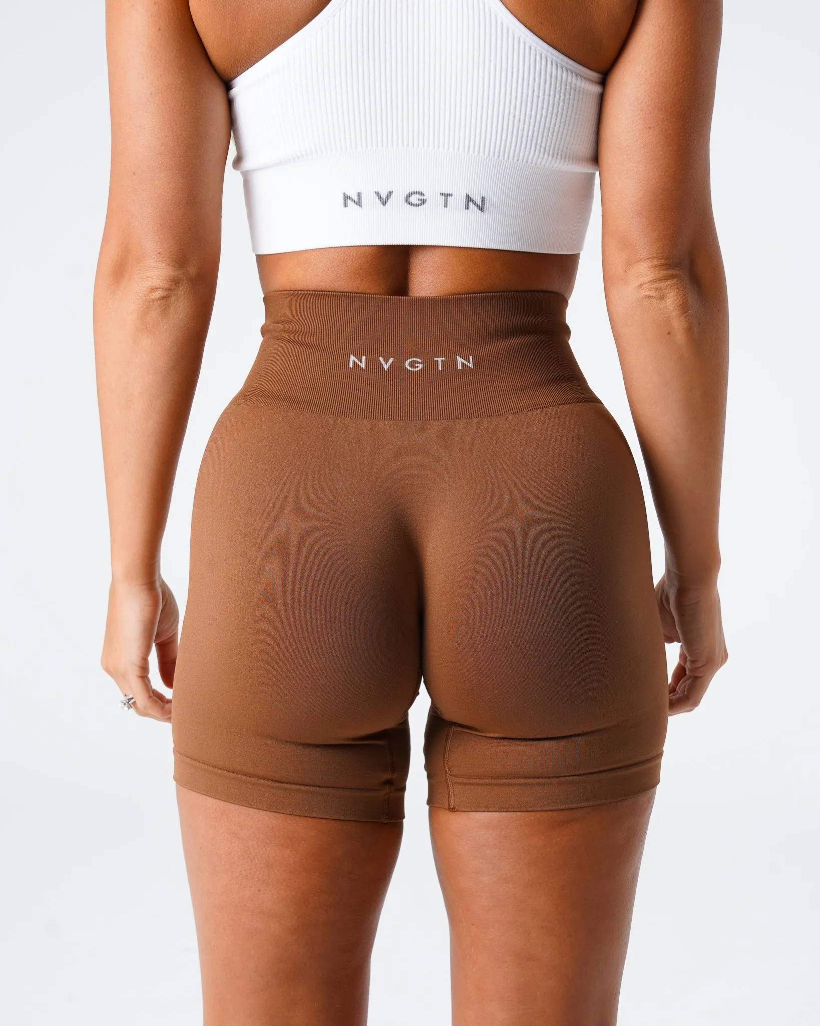 Caramel Solid Seamless Shorts