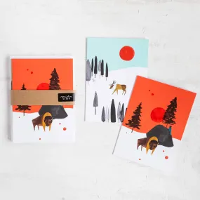 Caribou   Bison Boxed Holiday Cards