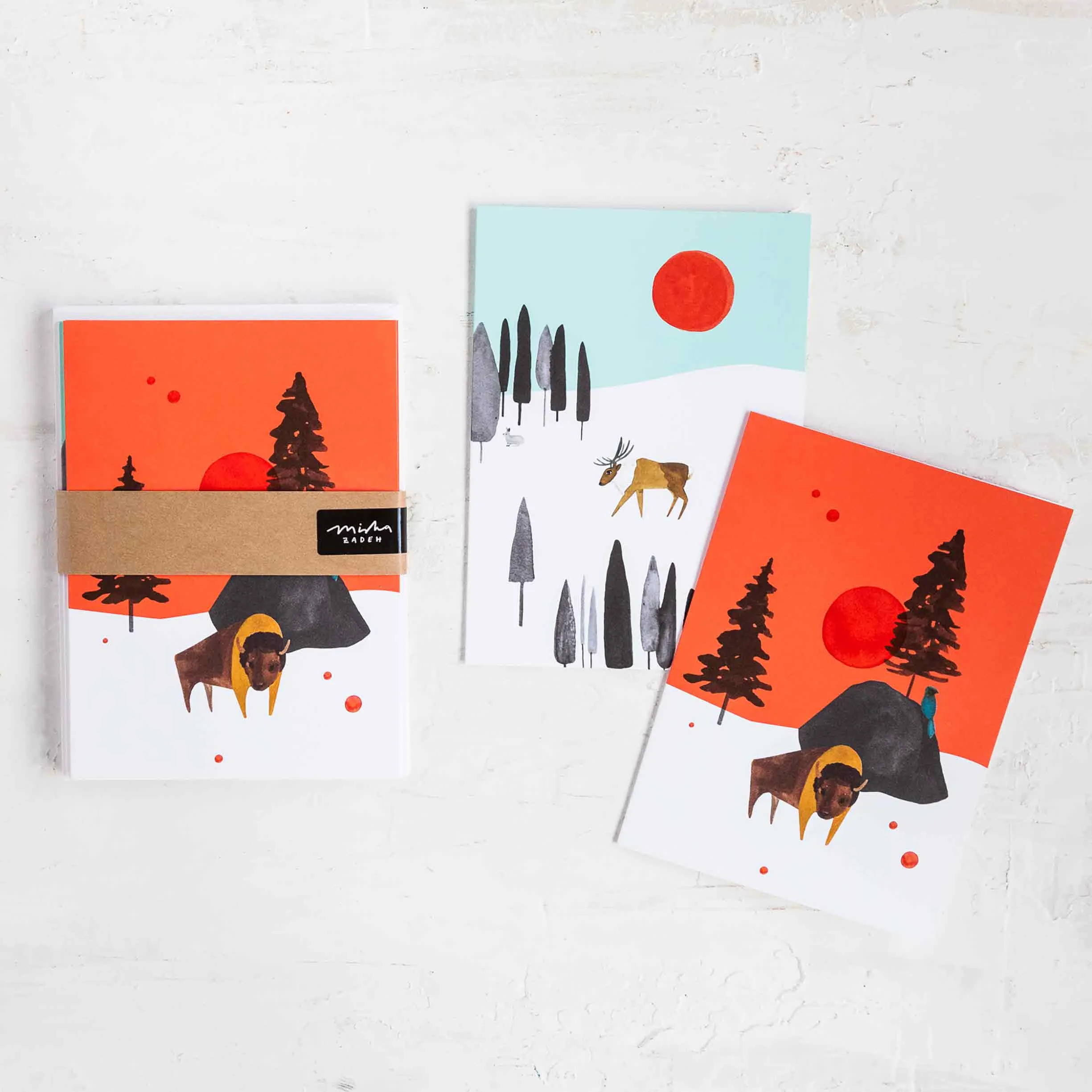 Caribou   Bison Boxed Holiday Cards