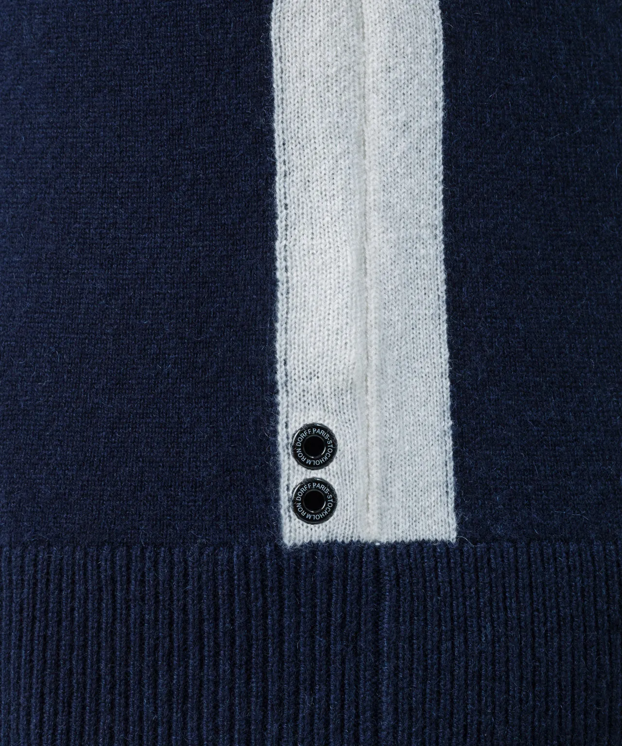 Cashmere Sweatshirt Side Lines: Navy