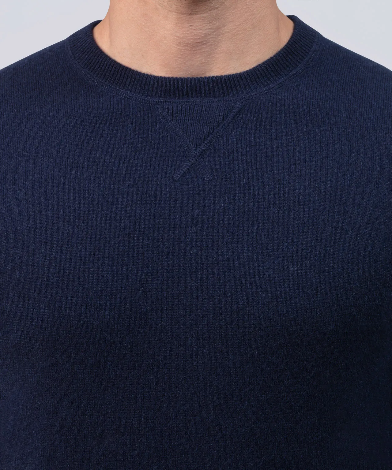 Cashmere Sweatshirt Side Lines: Navy