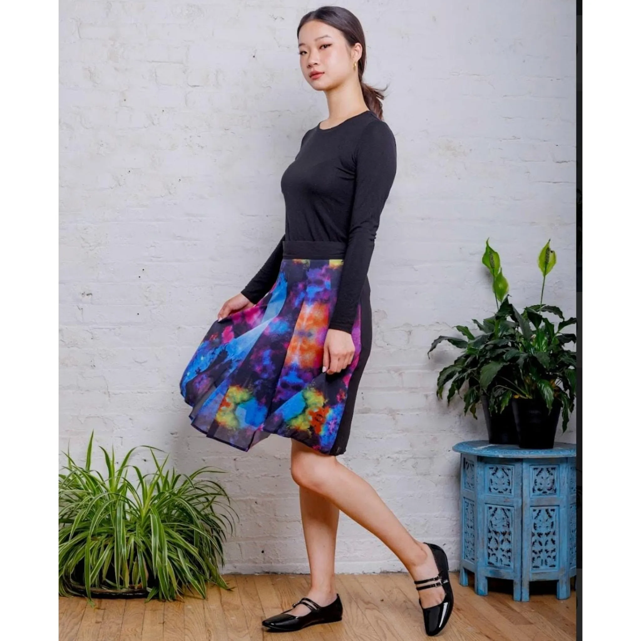 Crepe Splash Skirt