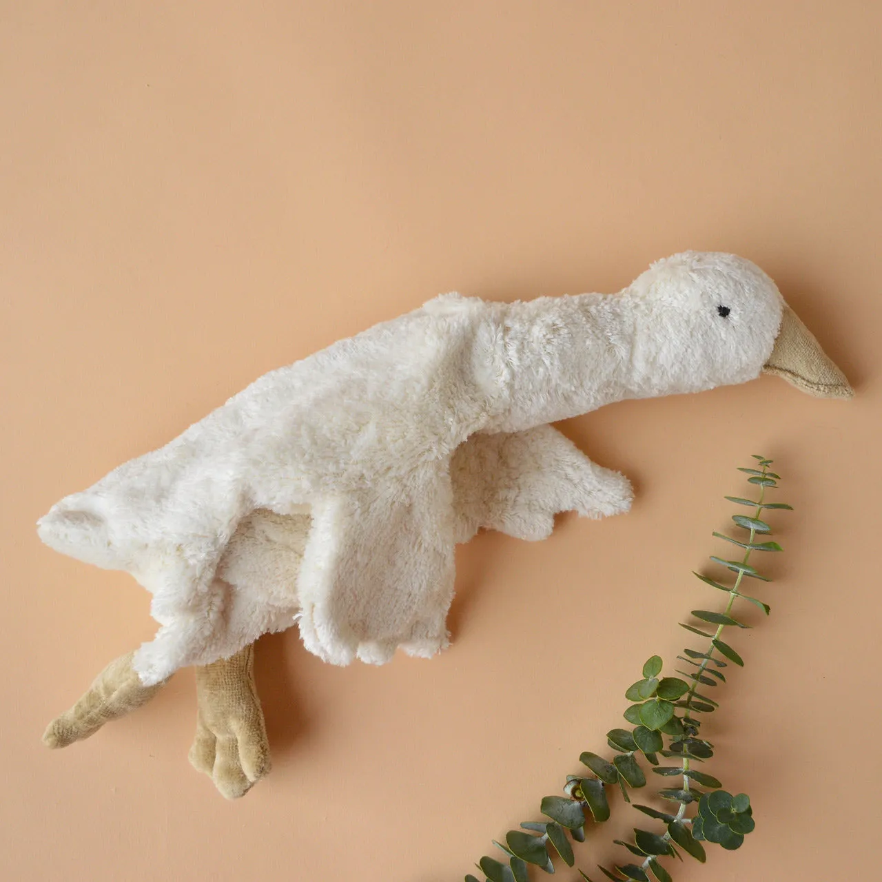 Cuddly Goose Toy/Heat Pack in Organic Cotton/Lambswool - Small