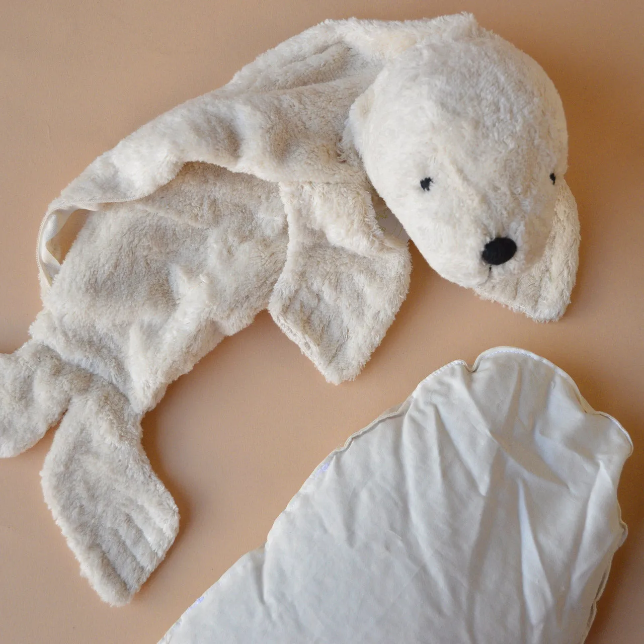 Cuddly Seal Toy/Heat Pack in Organic Cotton/Lambswool - Large