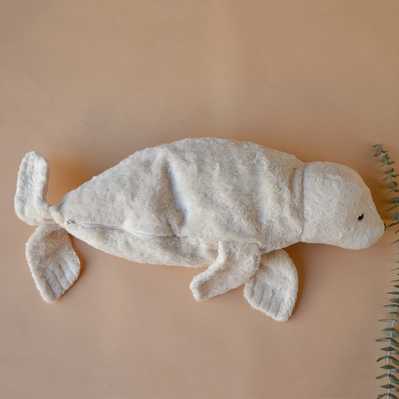 Cuddly Seal Toy/Heat Pack in Organic Cotton/Lambswool - Large