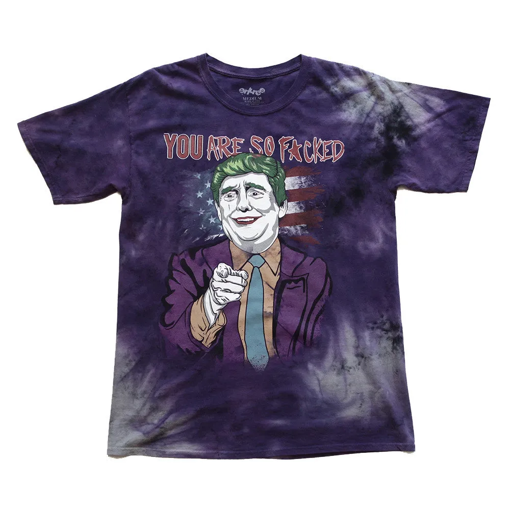 Donald Trump Joker Vintage Tie Dye Purple Tee