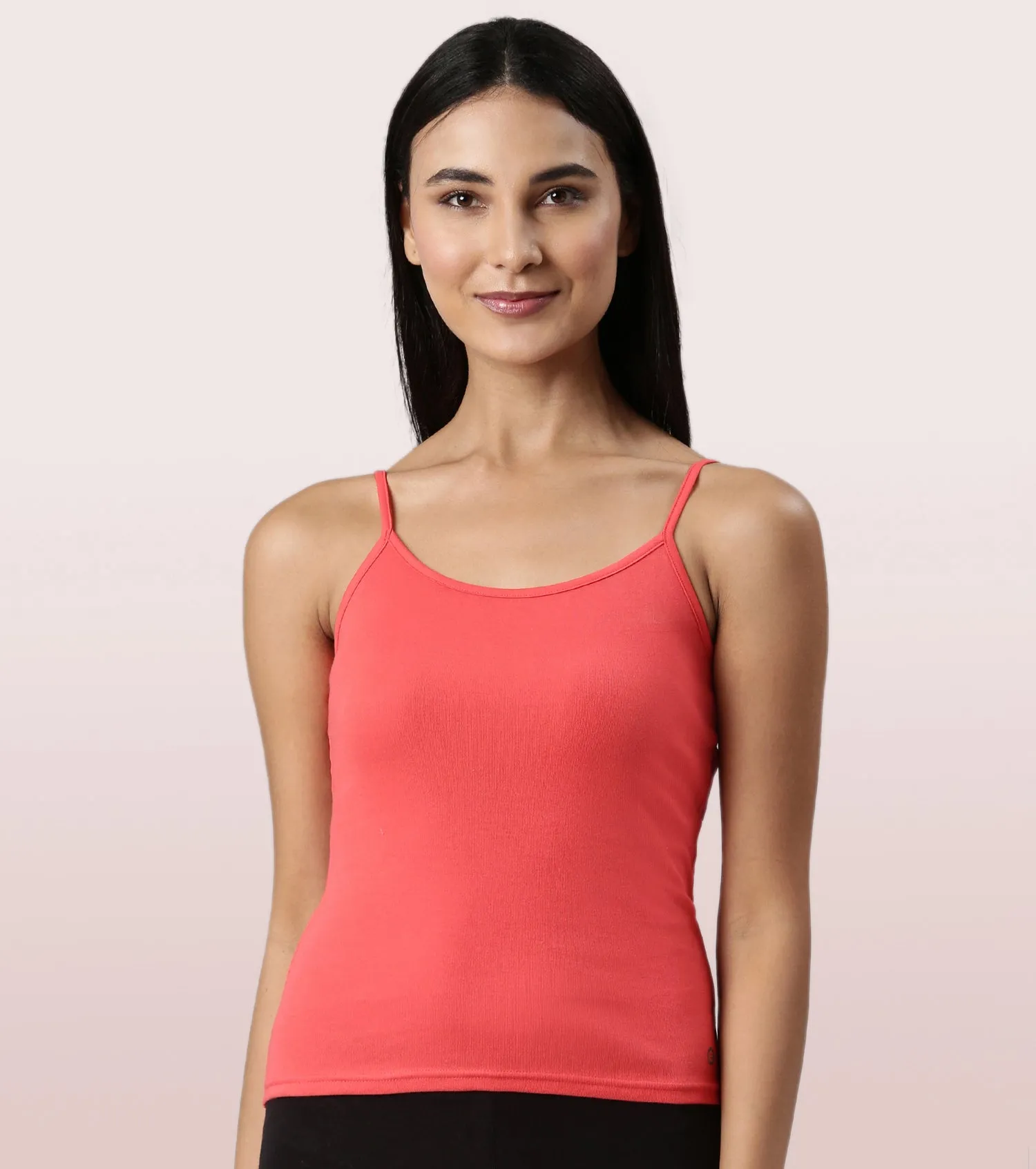 Enamor E016  Flat Back Slim Fit Rib Camisole With Regular Length Regular Length