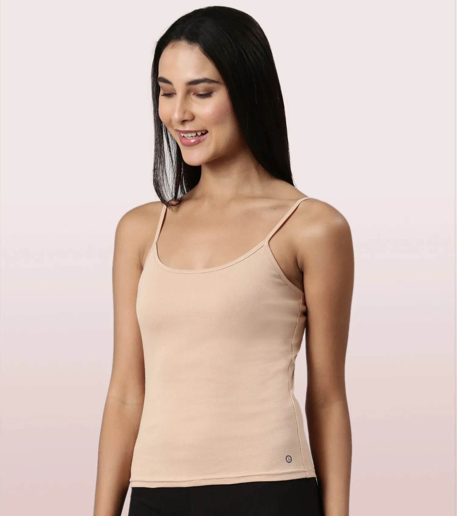 Enamor E016  Flat Back Slim Fit Rib Camisole With Regular Length Regular Length