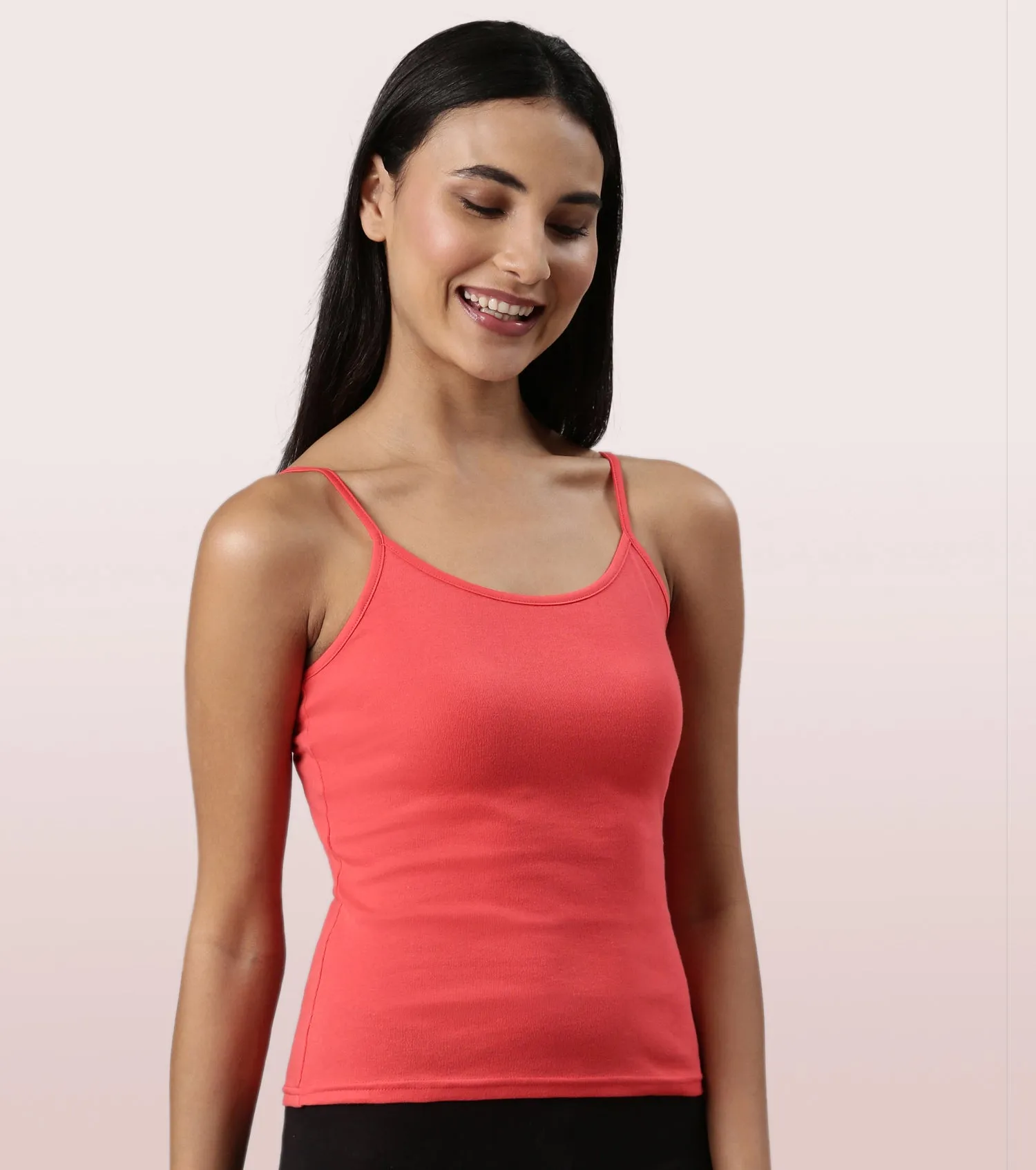 Enamor E016  Flat Back Slim Fit Rib Camisole With Regular Length Regular Length