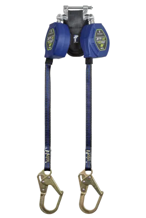 FallTech 84108TP0 8' FT-X™ EdgeCore™ Class 2 Leading Edge Personal SRL, Twin-leg with Steel Mini Rebar Hooks