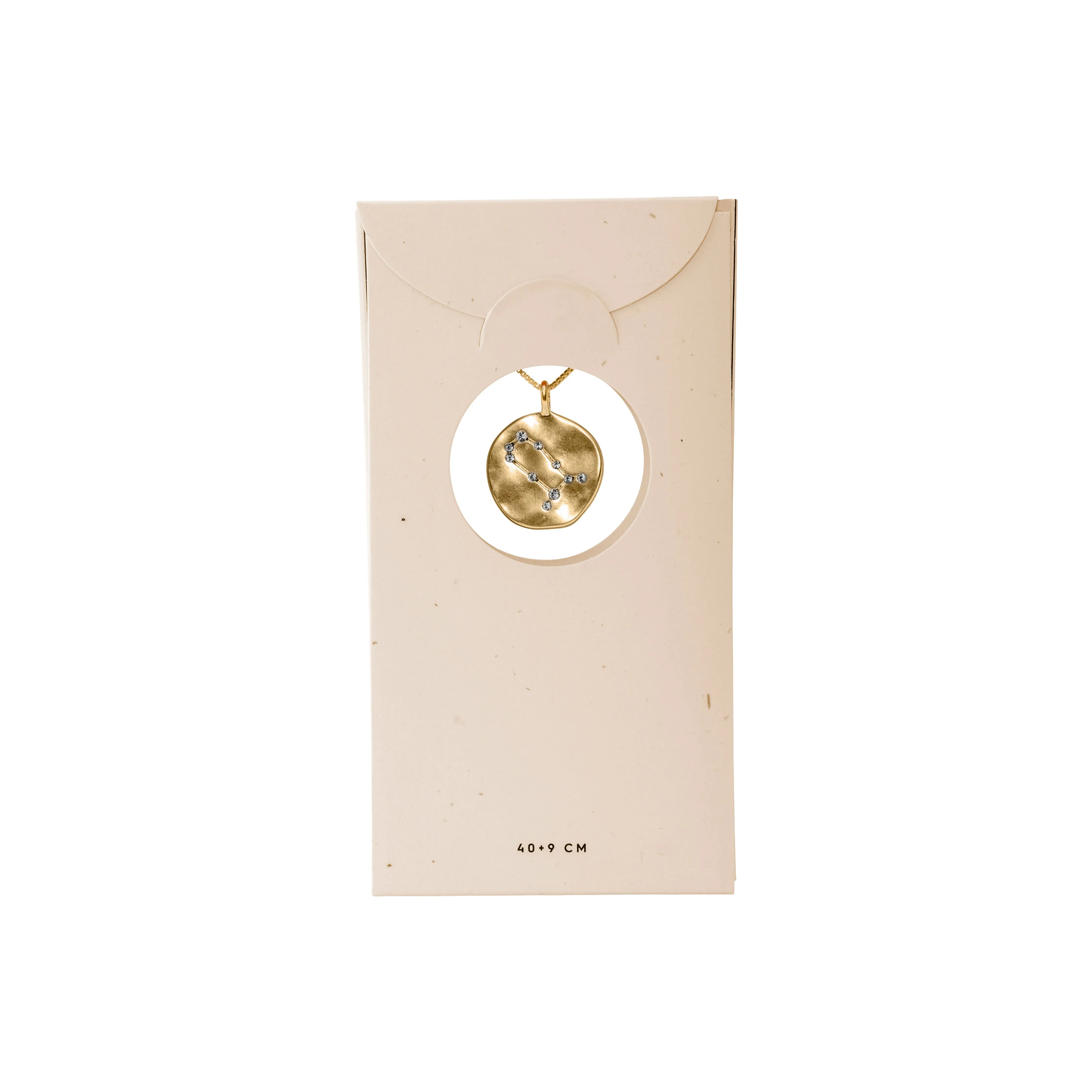 GEMINI recycled Zodiac Sign Coin Necklace, gold-plated