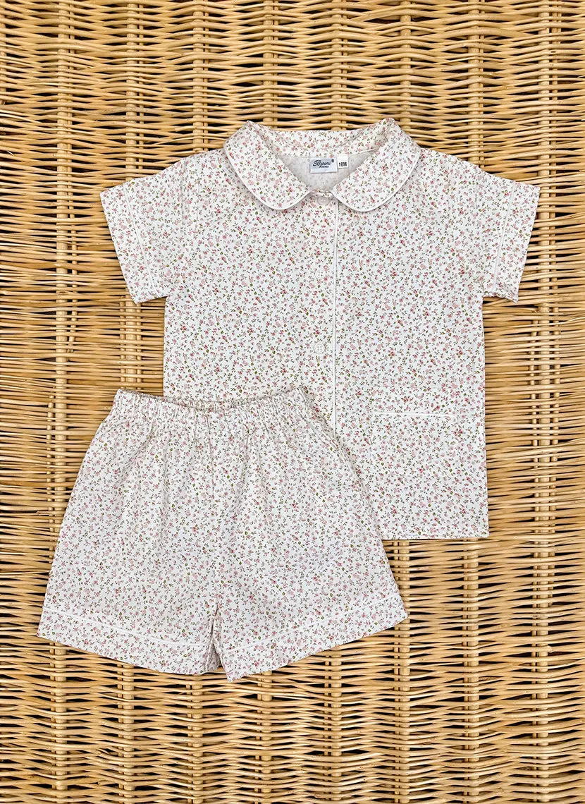 Girly Cotton Flowers Fancy Short Pajamas