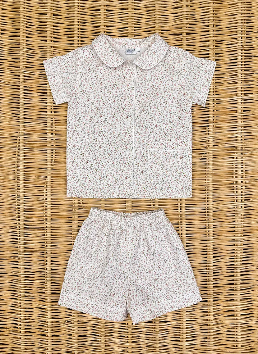 Girly Cotton Flowers Fancy Short Pajamas