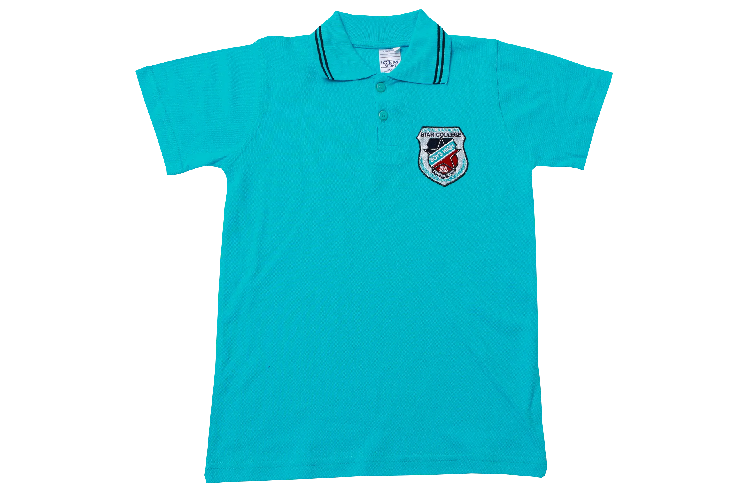 Golf Shirt Turq Short Sleeve EMB - Star High