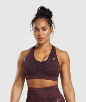 Gymshark Adapt Camo Seamless Sports Bra - Plum Brown/Burgundy Brown