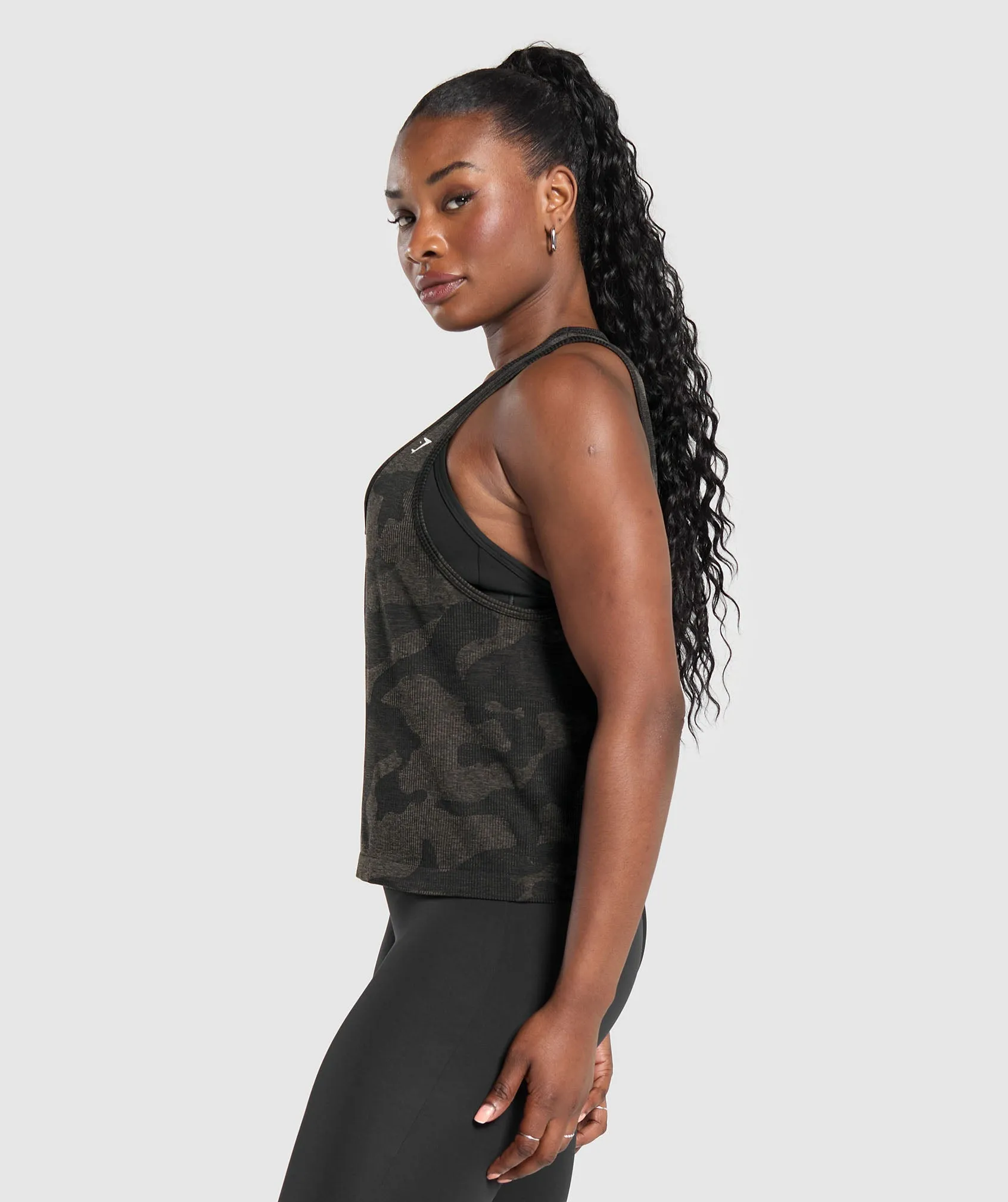 Gymshark Adapt Camo Seamless Tank - Black/Camo Brown