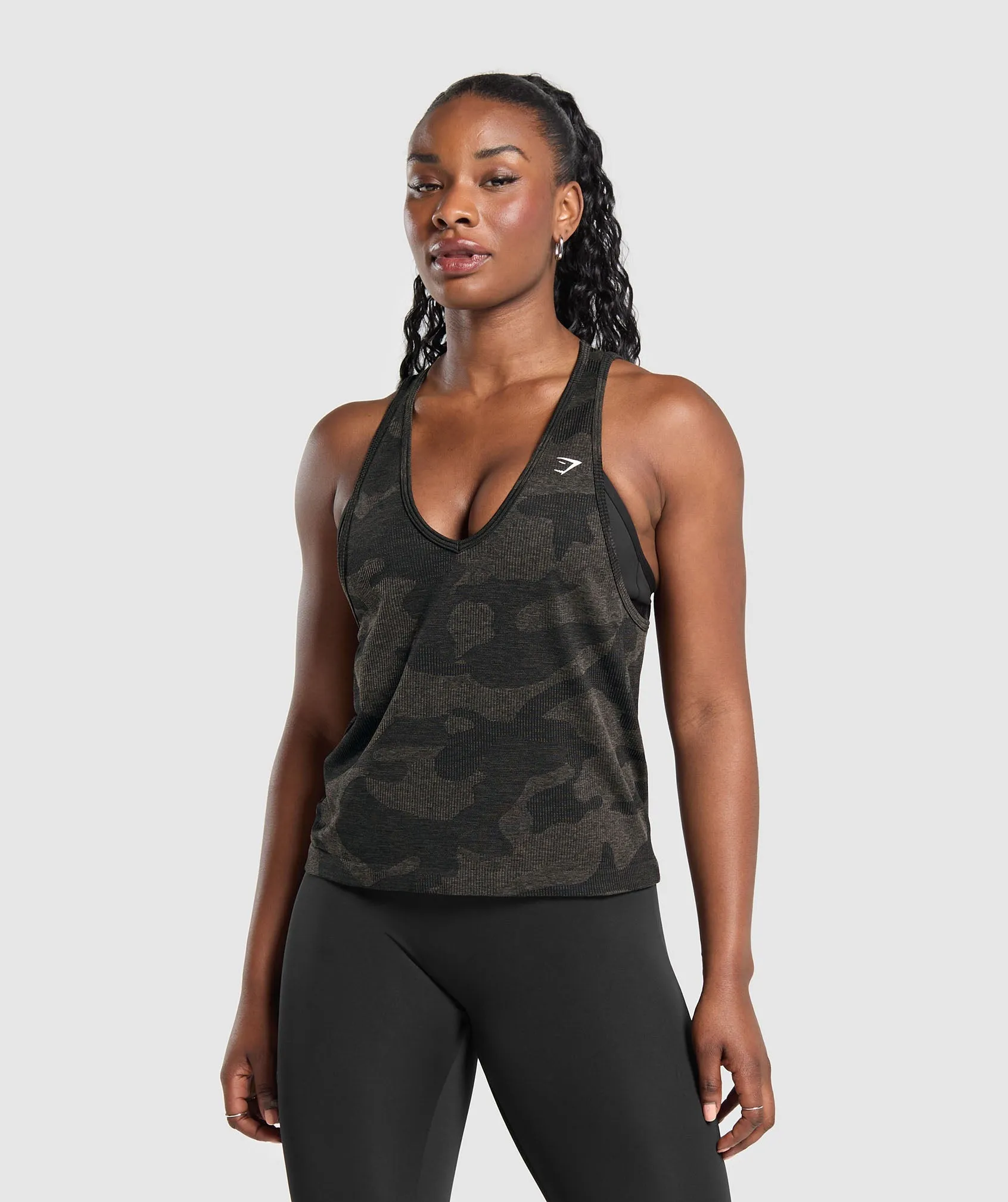 Gymshark Adapt Camo Seamless Tank - Black/Camo Brown