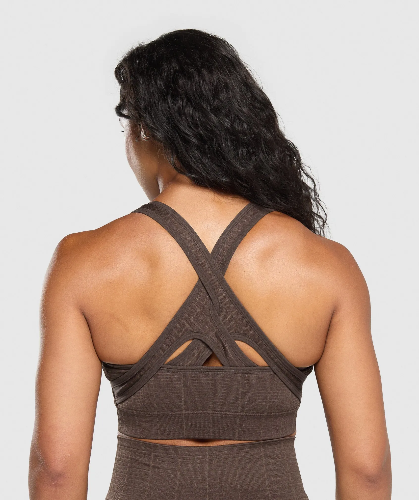 Gymshark Adapt Monogram Seamless Sports Bra - Brown