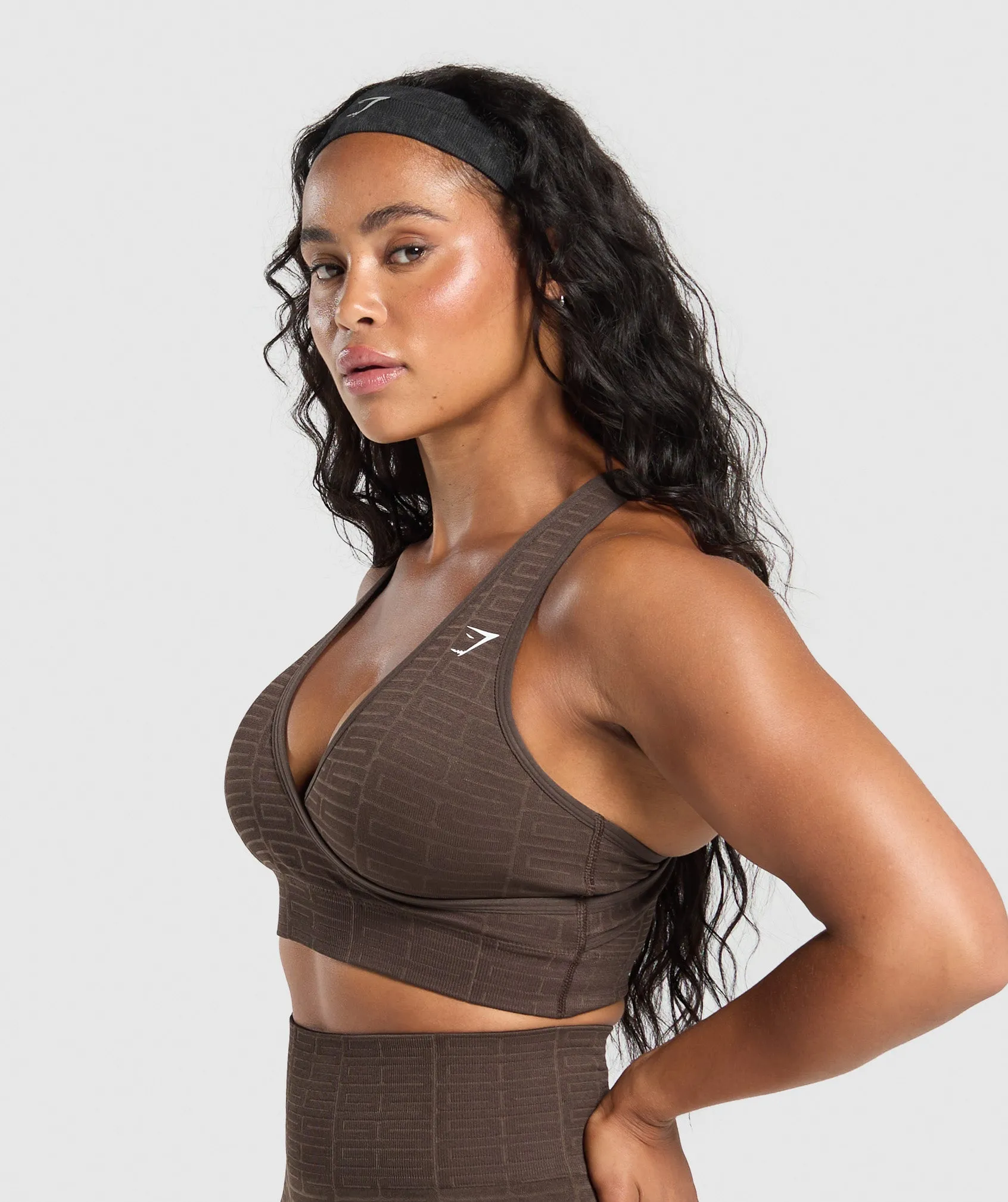 Gymshark Adapt Monogram Seamless Sports Bra - Brown