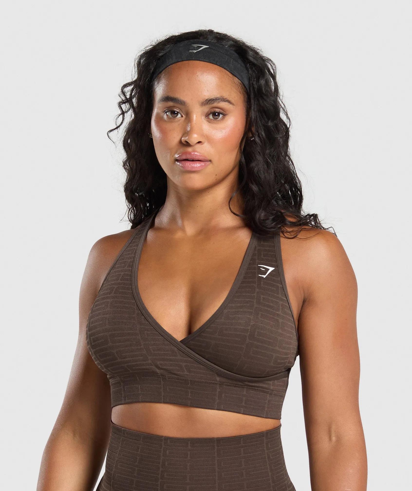 Gymshark Adapt Monogram Seamless Sports Bra - Brown