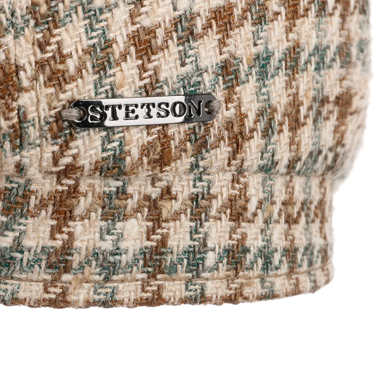 Hatteras Tricolour Houndstooth Newsboy Cap by Stetson