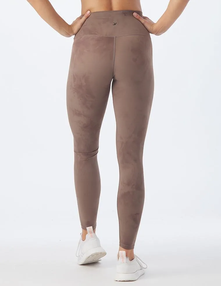 High Waist Pure Legging: Mocha Tie-Dye