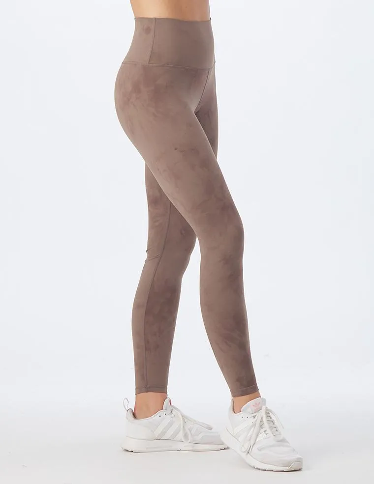 High Waist Pure Legging: Mocha Tie-Dye