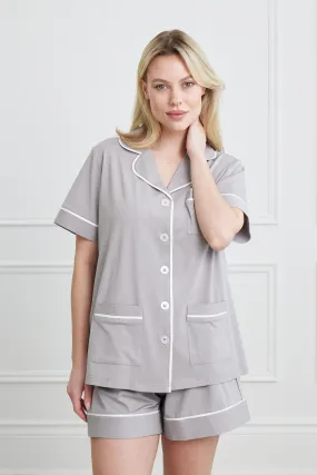 KIP Luxe Stretch Cotton Short Set in Haze