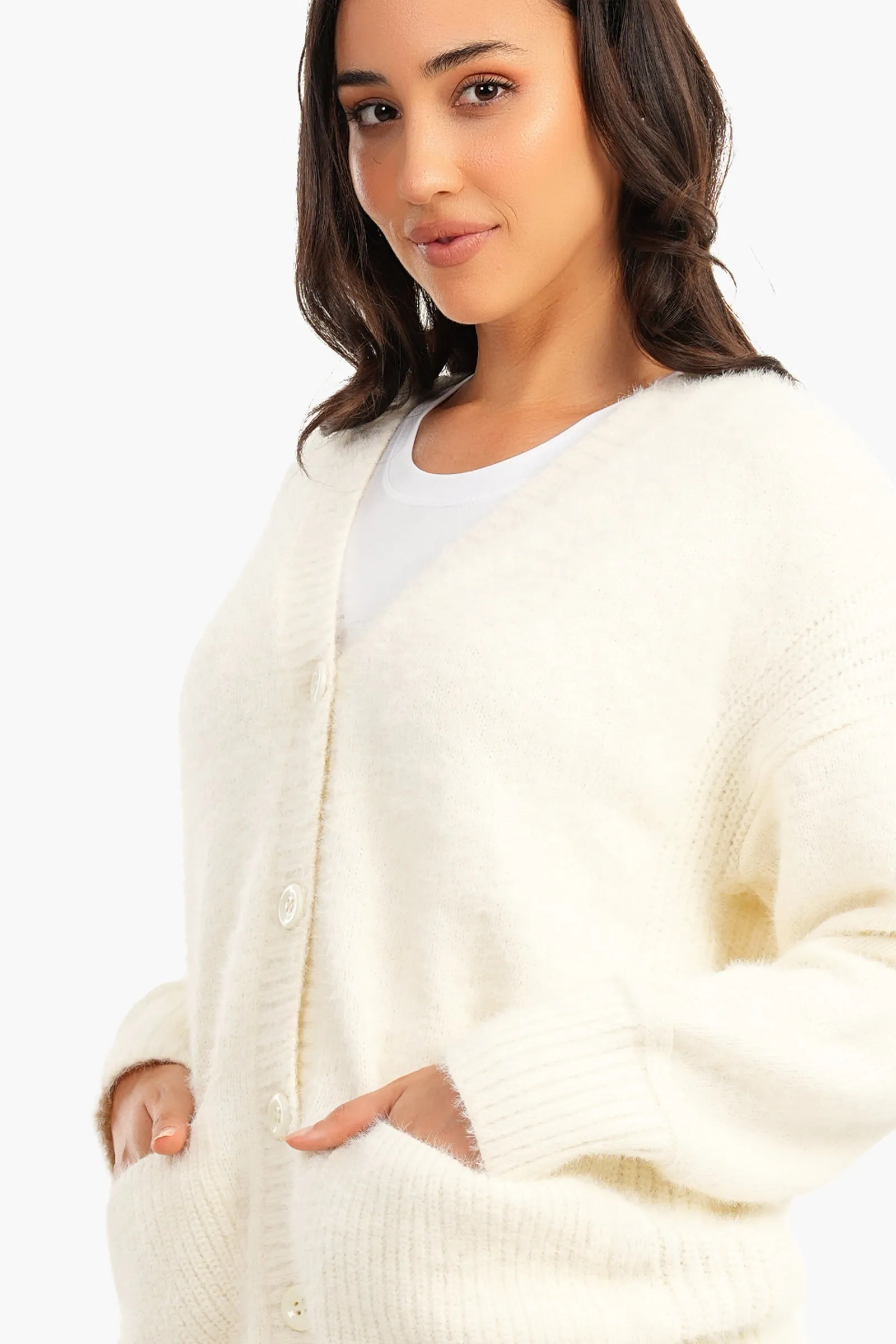 Knitted Drop Shoulder Cardigan