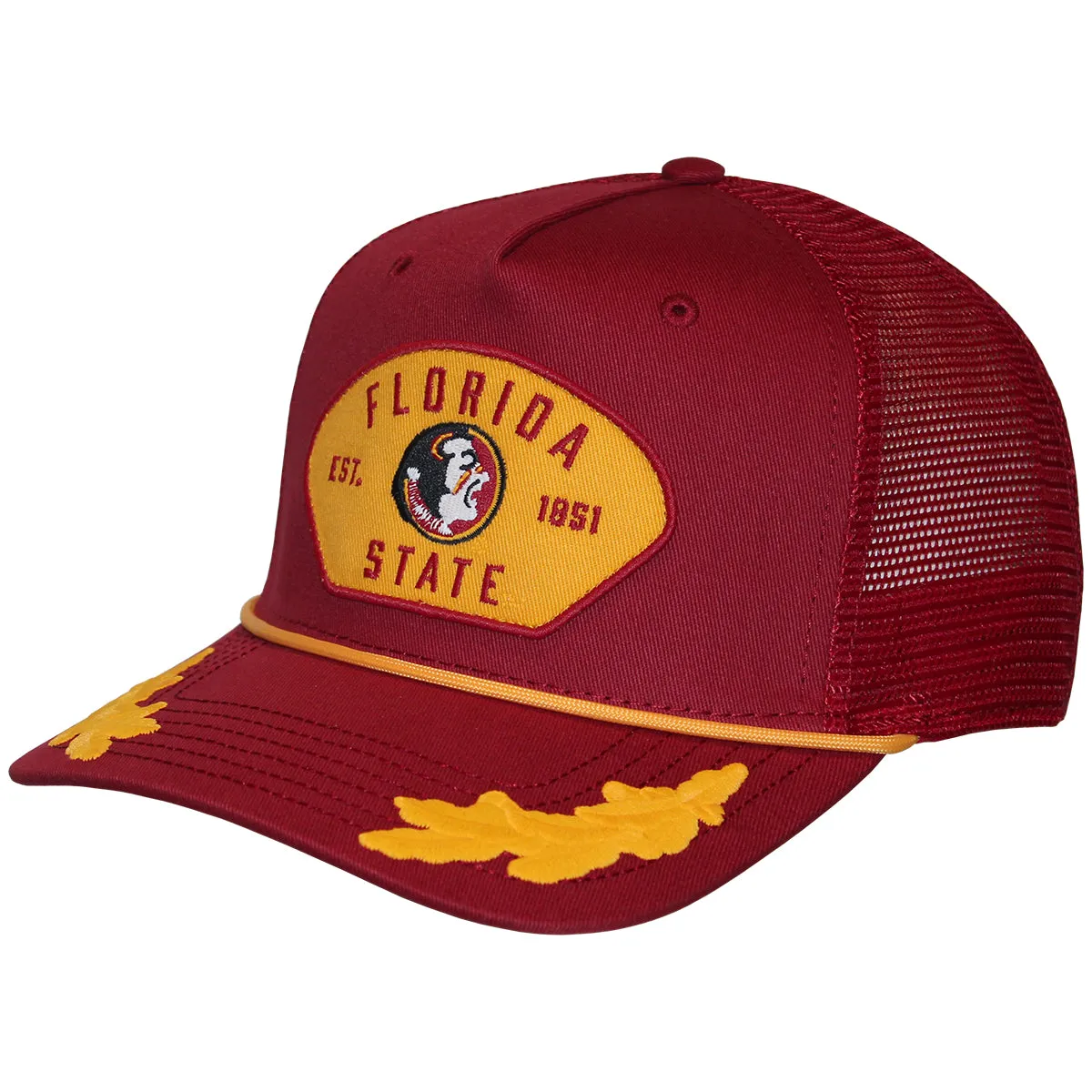 Legacy Vault Florida State Seminole Logo Patch Adjustable Admiral Trucker Cap - Cardinal