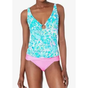 Lilly Pulitzer Brenta Tankini Swim Top in Blue Ibiza Cabana Cocktail