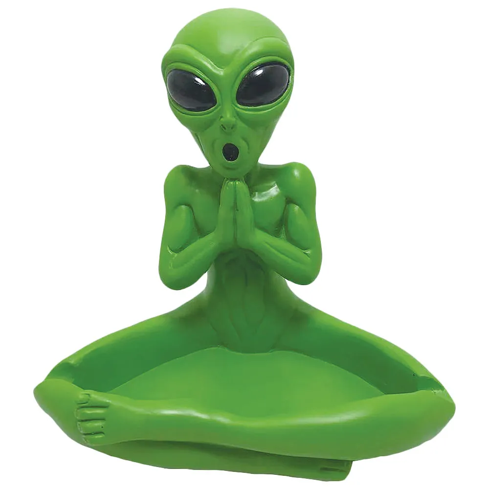 Meditating Alien Polyresin Ashtray