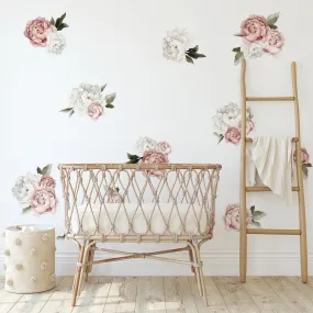 Mini Blushing Peonies Wall Decals